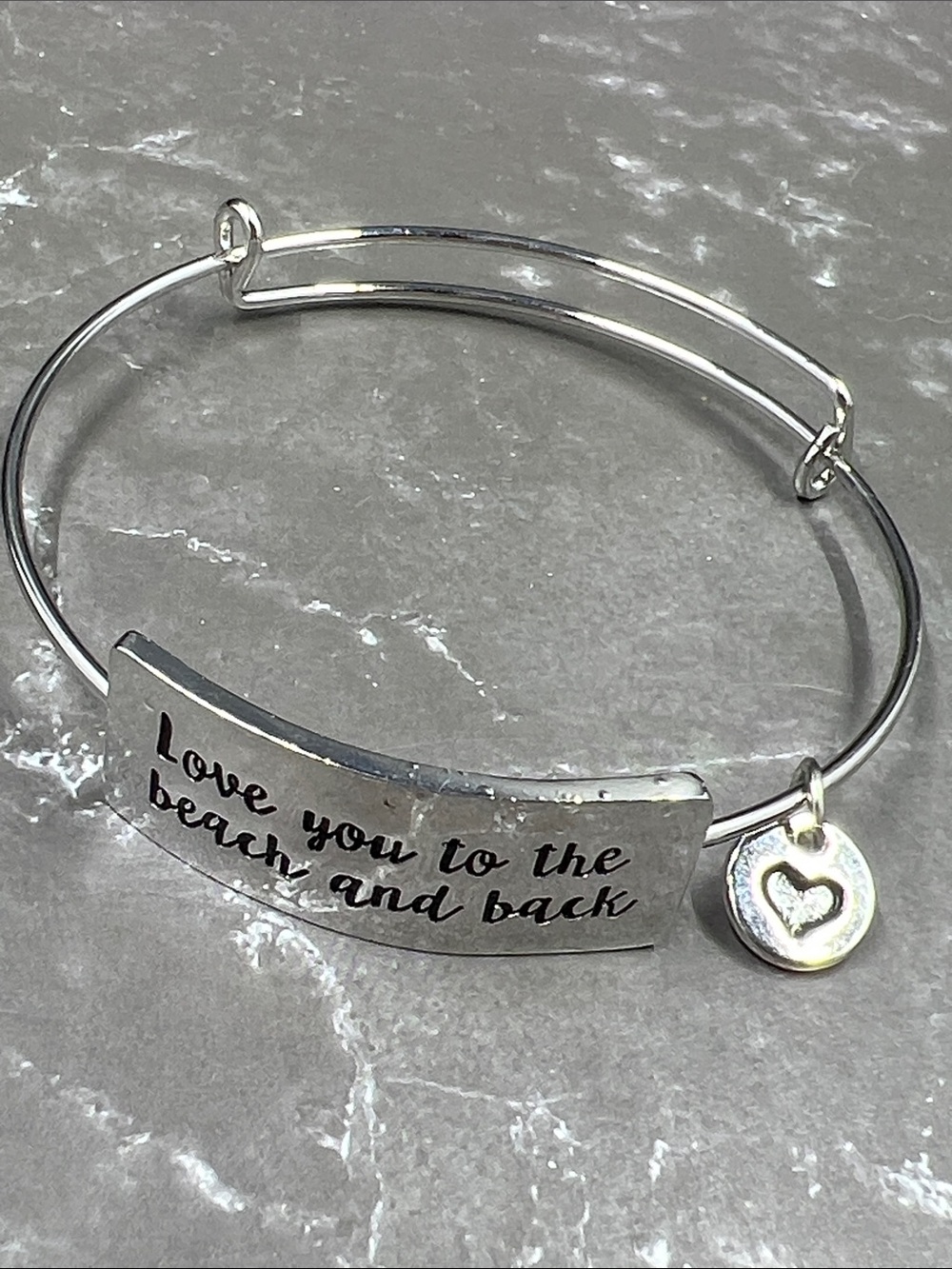 “Love you to the beach and back” Bangle Bracelet